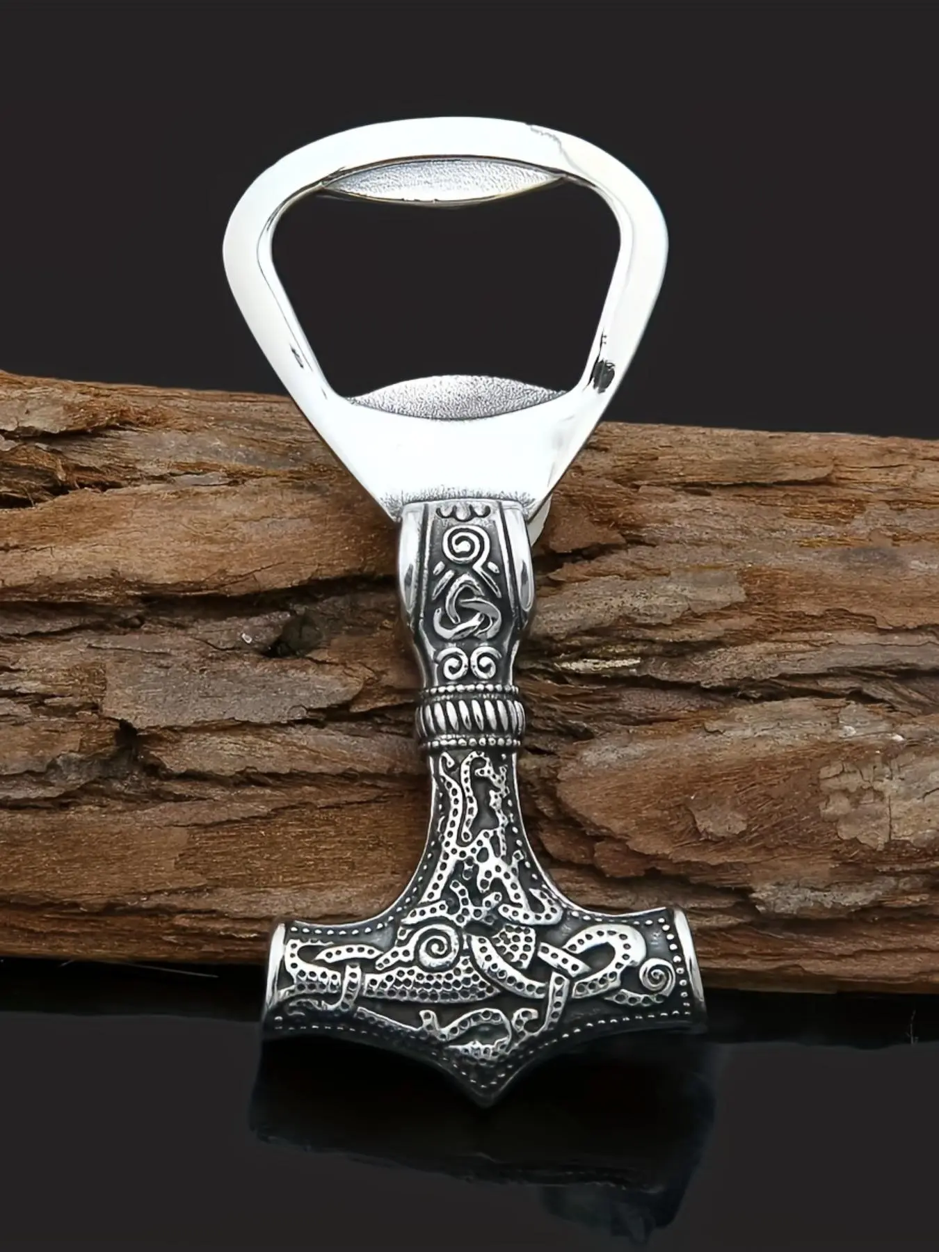 Vintage Viking Hammer Design Bottle Opener, Portable Key Chain Stainless Steel Beer Opener, Fashion Accessories for Men & Women