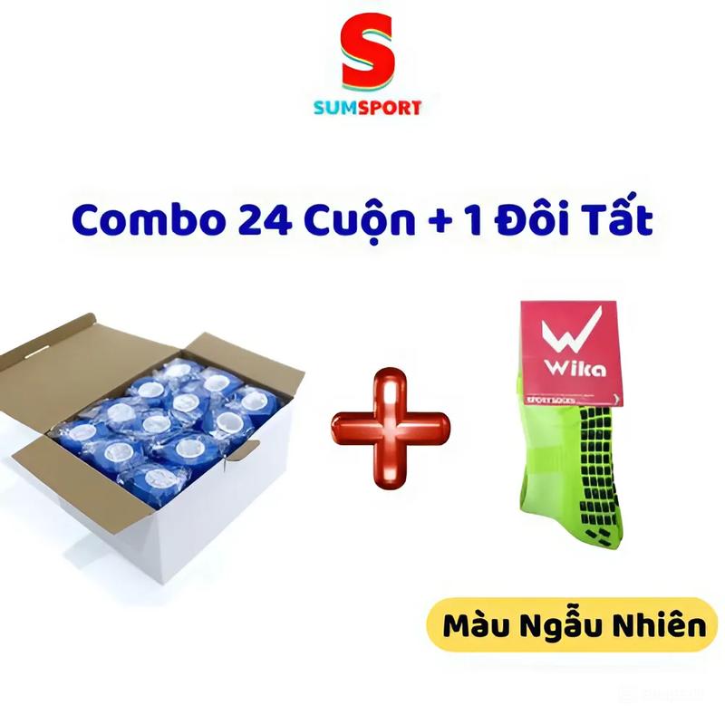 [COMBO 24 cuộn 5cm x 5m] Băng keo thể thao tự dính quấn cổ tay cuốn cổ chân đá bóng hạn chế chấn thương tập luyện