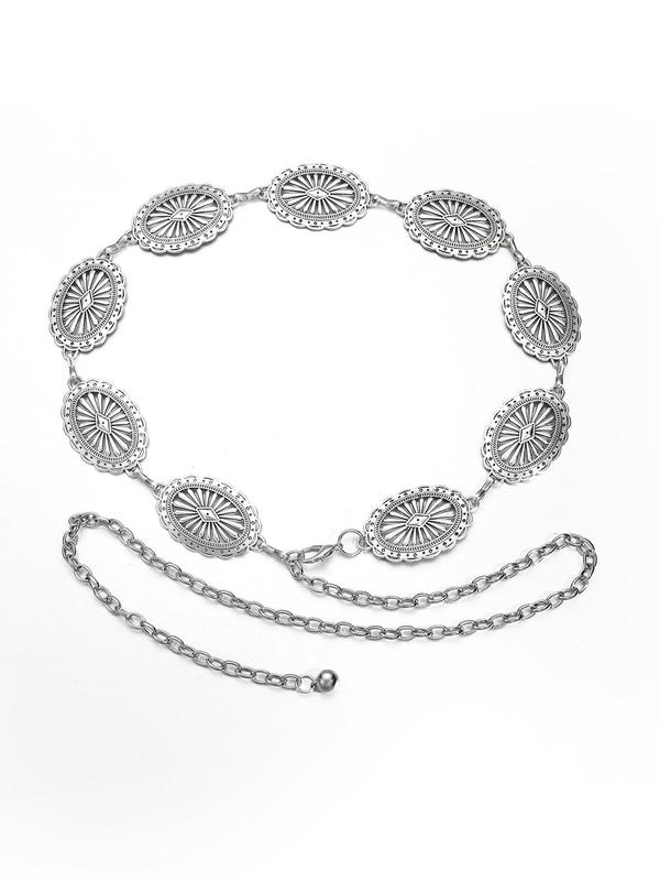 Women's Fashion Texture Metal Design Chain Belt, Punk Retro Waist Belt for Party, Daily Clothing Decor for Girl, Trendy All-match & Exquisite Clothes Accessories for Birthday Gift, New Punk Belt 2