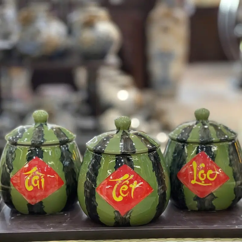 Hũ mứt Tết bánh chưng, dưa hấu 3