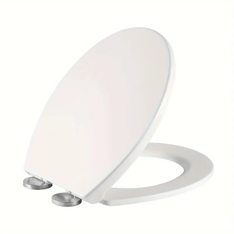 [Quiet Toilet Seat] 1pc Soft & Ergonomic Quiet Close Toilet Seat Cover, Thickened PP Plastic Bowl Lid | Easy Clean, Non-Textile, No Electricity Needed for Bathroom Comfort 6
