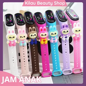 Kilau JAM TANGAN ANAK LABUBU Led Karakter Jam Tangan Digital Elektronik Tahan Air Led Rubber IP67 Motif Kartun Anak Laki laki Perempuan Semua Umur Gelang JA006