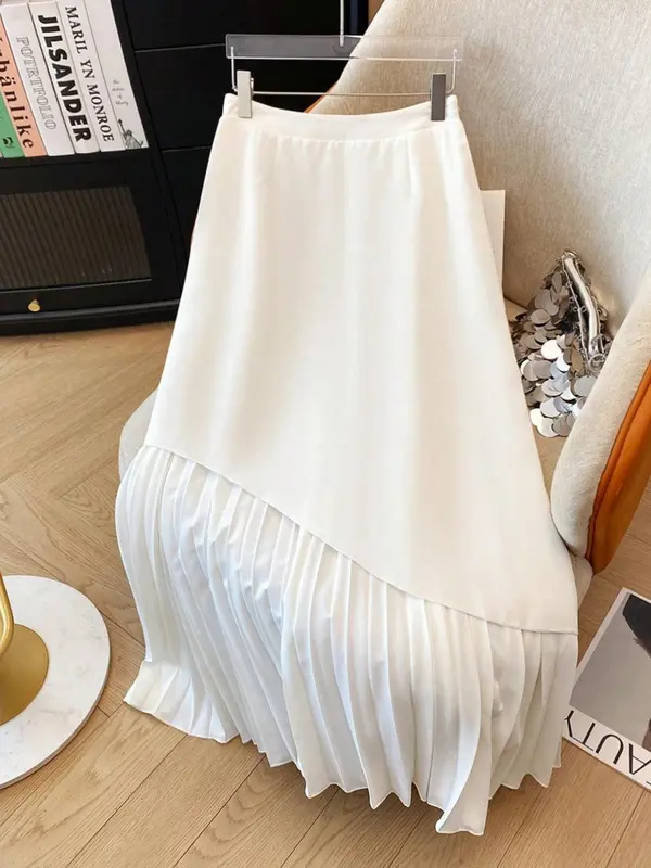 Women's Solid Color Skirt, Elegant Fashion Casual Skirt for Daily Outdoor Wear, Ladies Bottoms for Summer 0