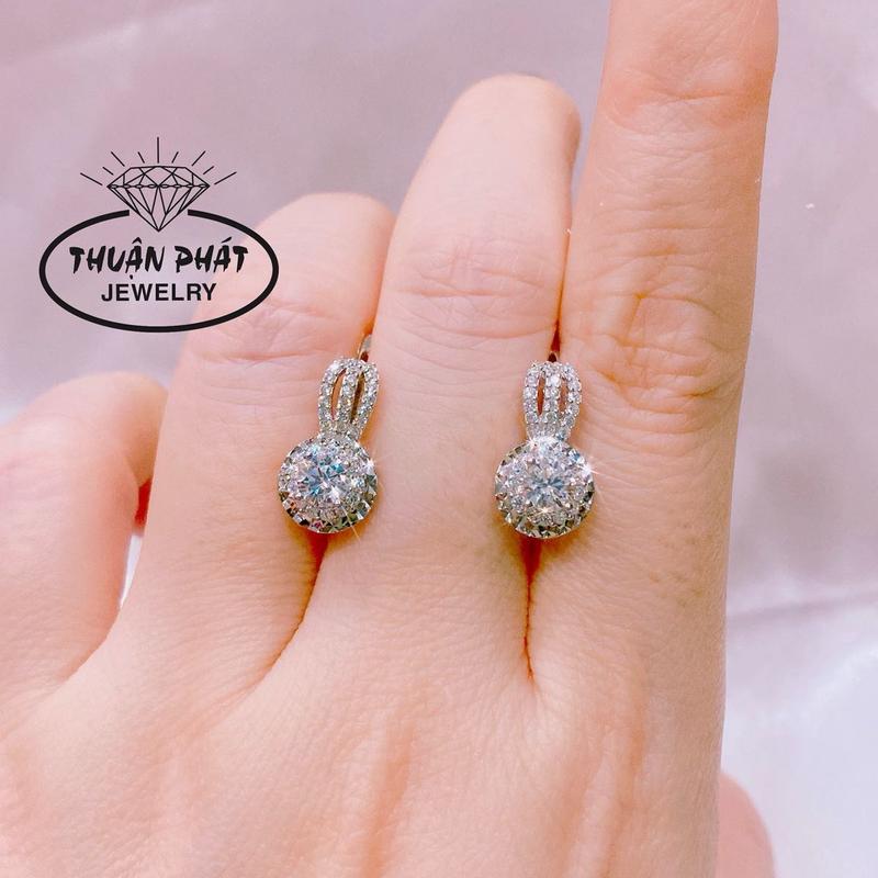 Phụ Kiện Bông Tai B078 Rài Tròn Tấm Viên Chủ 4li5 Cz Trang Sức Đeo Tai Sang Trọng Trang Sức Bạc Ý Xi Kim - Bạc Thuận Phát 1