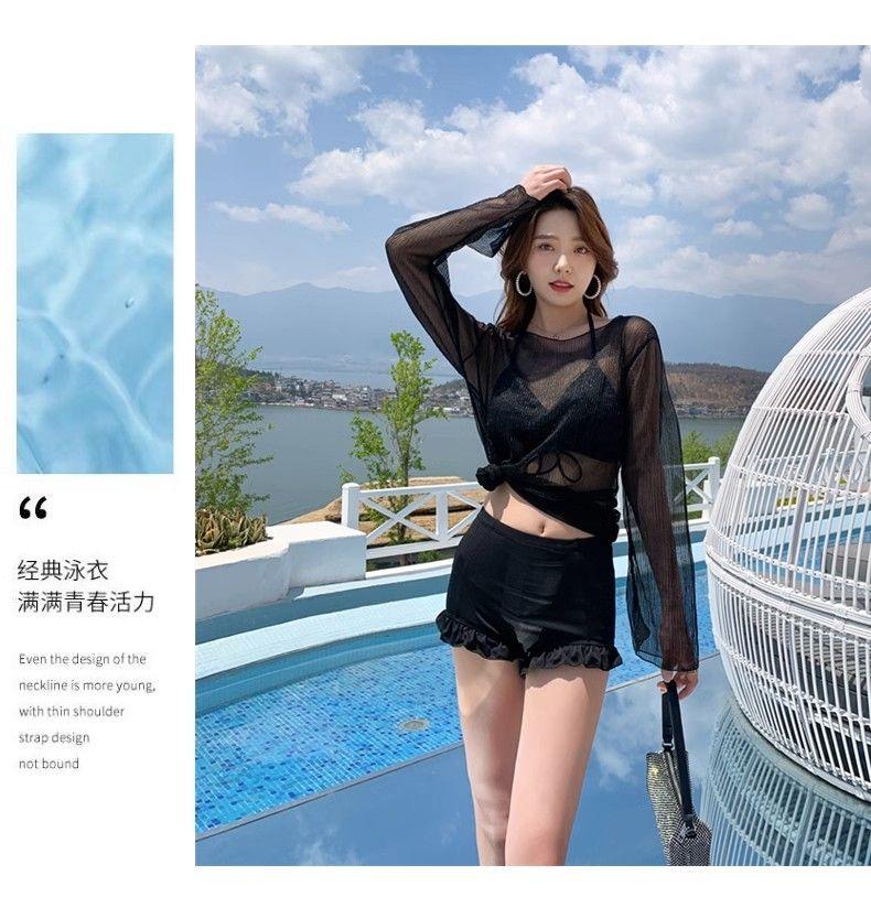 Product Introduction of Bộ đồ bơi hai món cho nữ Bộ ba món thời trang đi nghỉ mới mùa hè Bộ đồ bơi mùa xuân nước nóng gợi cảm dài tay ôm sát tôn dáng bảo thủ 2