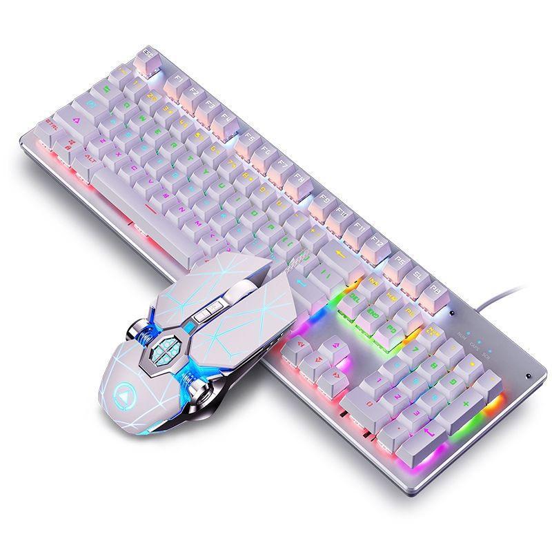 COMBO Bàn Phím Cơ Và Chuột Có Dây YINOIAO ZK4V+G3os Hotswap LED 18 Hiệu Ứng Blue Black Switch Dùng Cho Máy Tính Laptop - BLACK SWITCH LÀ PHIÊN BẢN GIẢM ÂM THANH