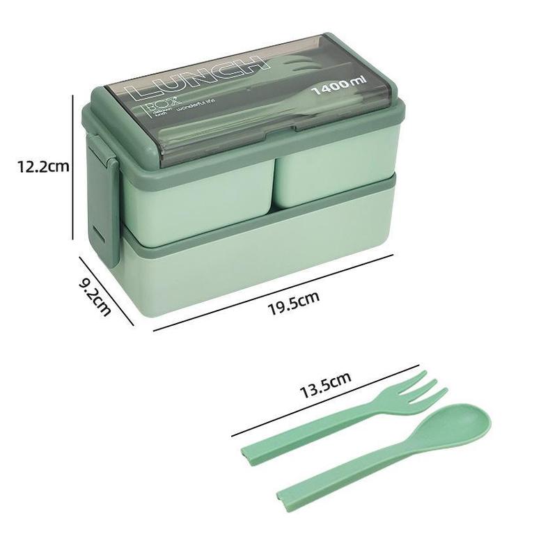 [Pisuz Way] Kitchen 1400ml Microwave Lunch Box Separate Dinnerware Food Storage Container Children Kids School Office Portable Bento Box Tableware 5