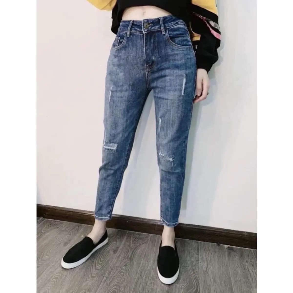 [MS 0329] Bigsize 52-95kg Quần Jean Form Baggy 9 Tấc Phù Hợp Dáng Đùi To,Chất Jean Co Giãn 4 Chiều