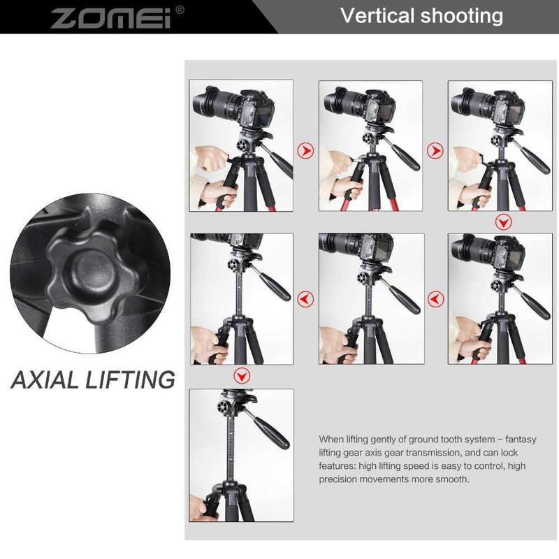 Tripod Profesional Zomei Q111 Original Tinggi 145cm + Tas Tripod Kuat untuk Kamera DSLR dan Mirrorless 5