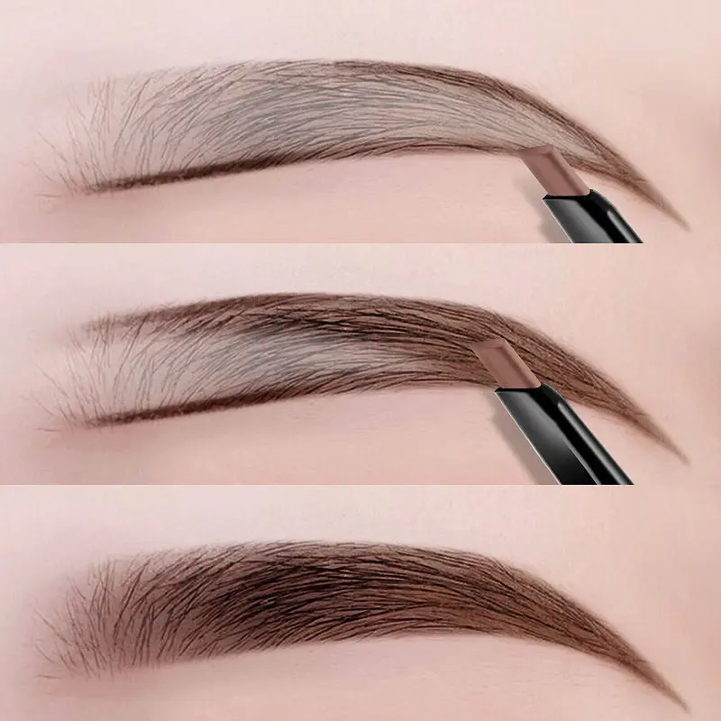 Rotating double-ended eyebrow pencil, long-lasting, non-smudging, natural waterproof, for beginners, eyebrow powder for drawing eyebrows