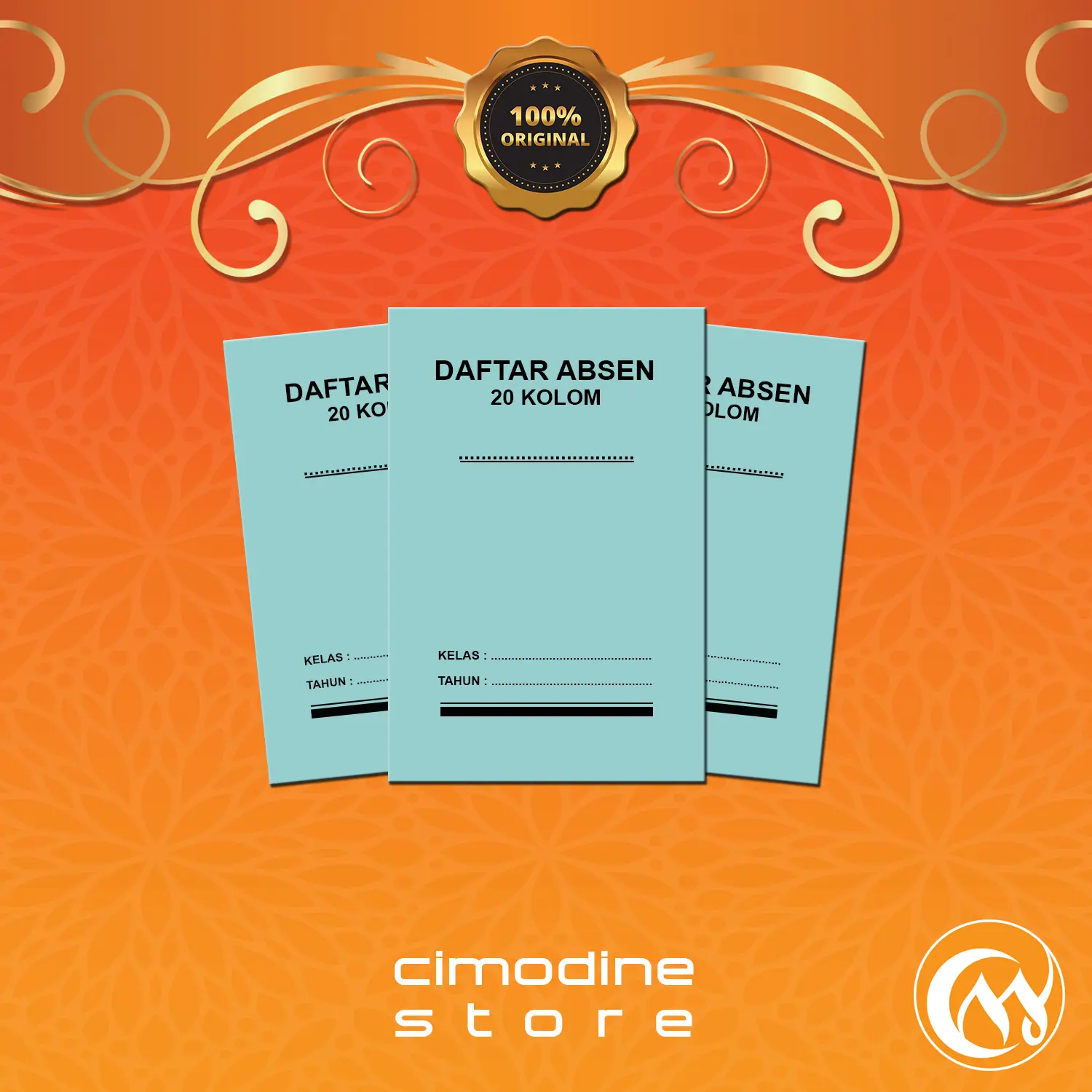 Daftar Absen | Buku Absensi Siswa/Murid  | 7 Hal 20/40 Kolom | Paper Stationery