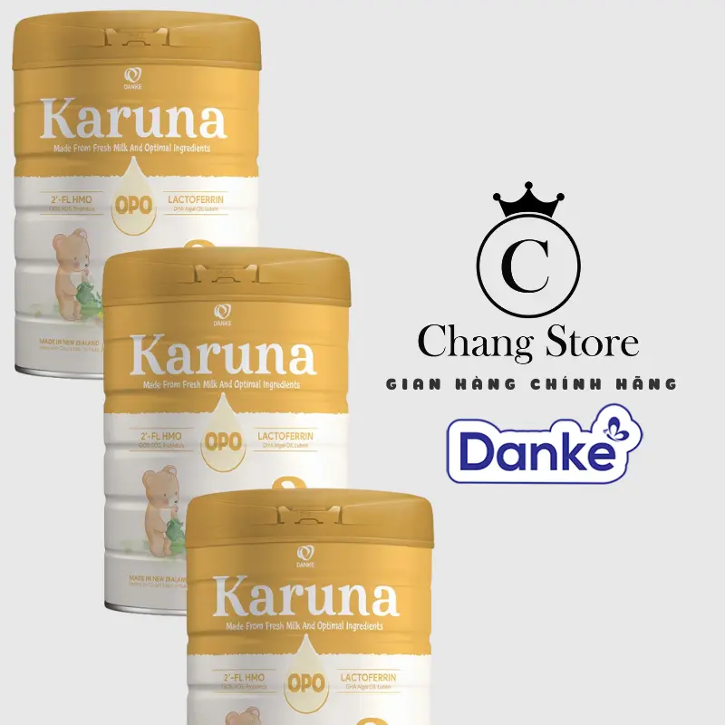 Sữa bột công thức Karuna có chứa đạm béo OPO, lactoferin, HMO từ 2Y+