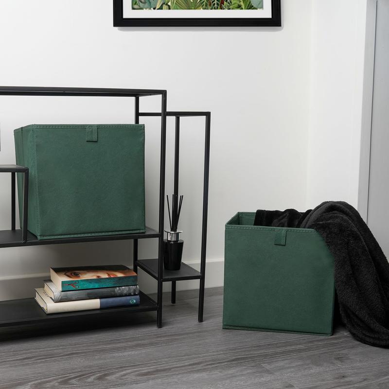 OHS Foldable Fabric Storage Boxes Collapsible Square Cube Organiser Multi Pack 5