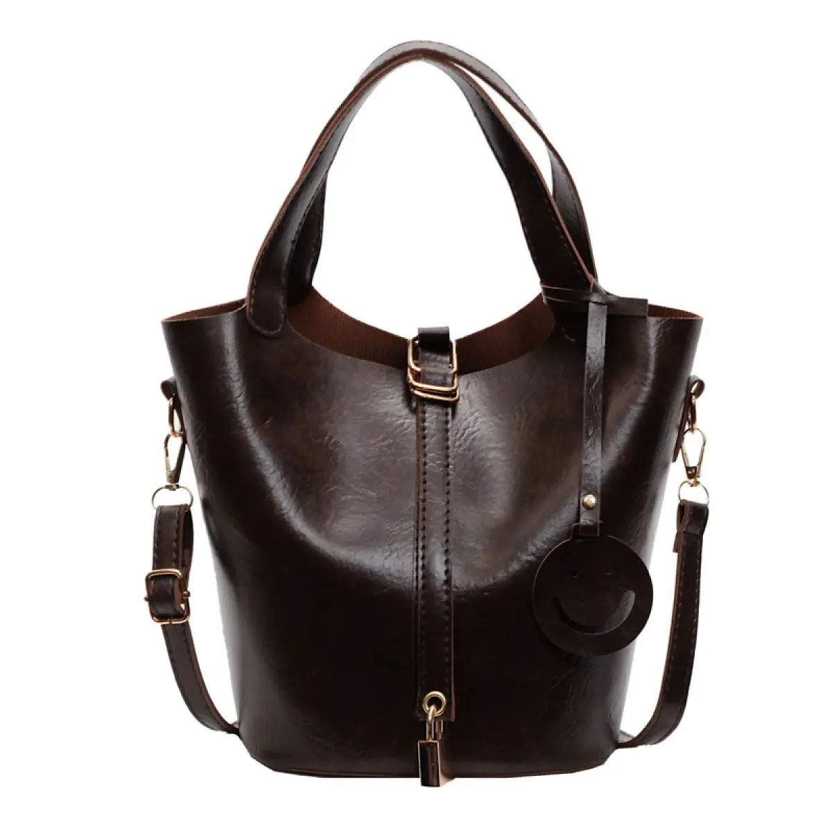 New Retro Women's Shoulder Trendy Women's Autumn and Winter Trendy Fashion Bucket Bag All-Match Crossbody Shoulder Bag
