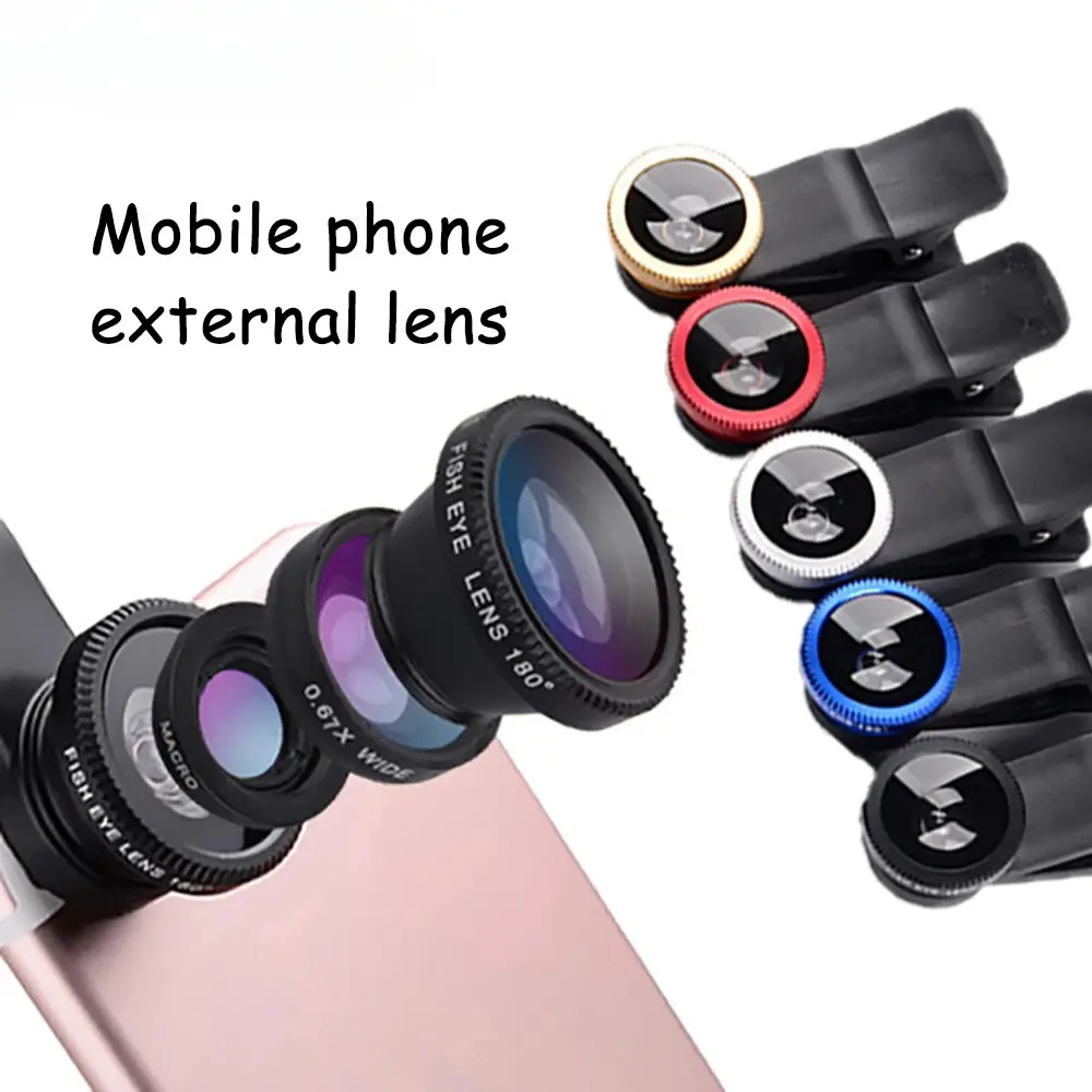 Fish Eye Lens Wide Angle mobile phone lens 0.67X Wide Angle Macro HD Camera  Universal for iPhone Android Phone Portable Clip