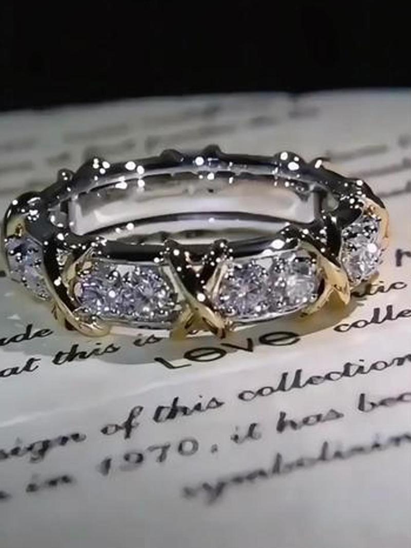 Product Introduction of Shiny Zirconia Decorated Ring, Fashion Accessories for Women & Men, Trendy All-match & Exquisite Jewelry for Birthday Gift 8