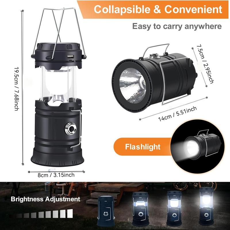 Product Introduction of Solar Powered Flashlight Lamp, Outdoor Camping Lamp, Usb Charging Hand Lamp, Suitable for Camping Hiking Fishing Expedition, Travel Accessories 1