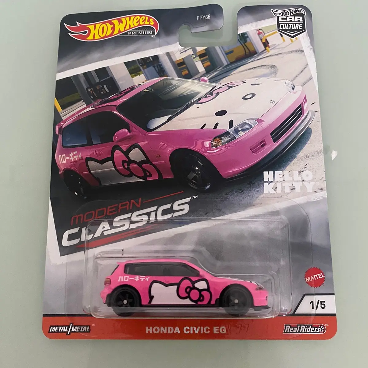 Hot Wheels Car Culture Modern Classic Honda Civic EG Hello Kitty, Mercy 280 SEL, Subaru Impreza 22B Sti, Nissan Silvia S14, Volkswagen Jetta MK3