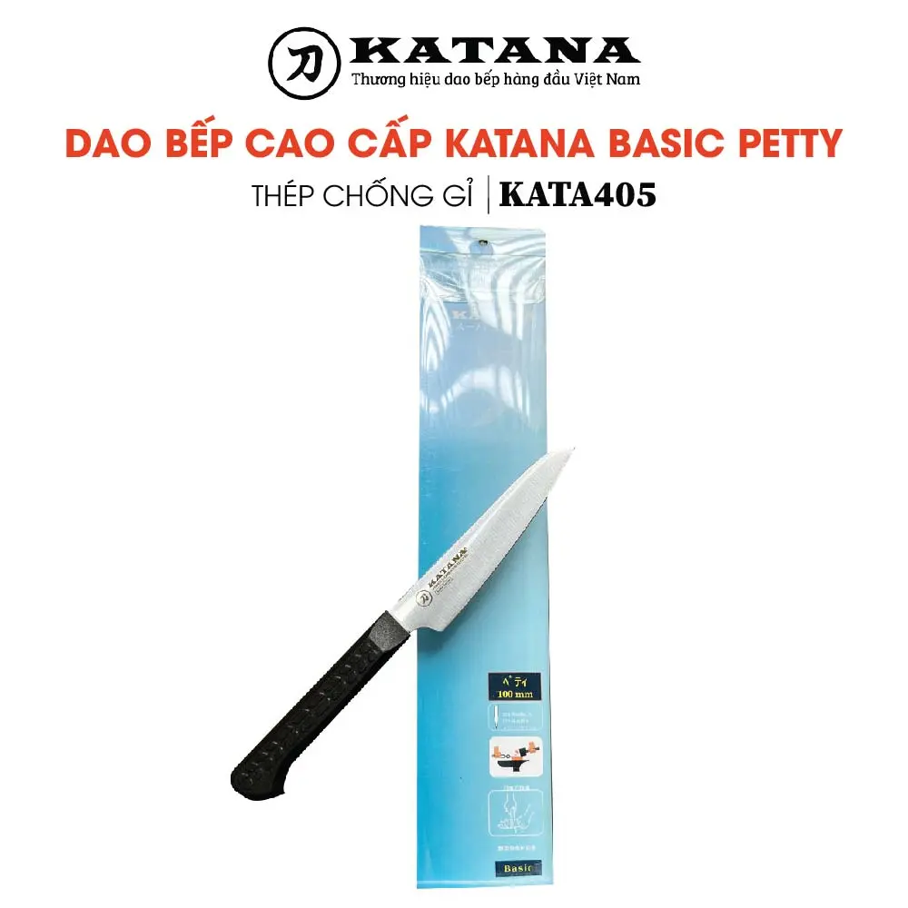 Dao gọt hoa quả KATA405 (100mm) - Dao bếp cao cấp KATANA Basic Petty