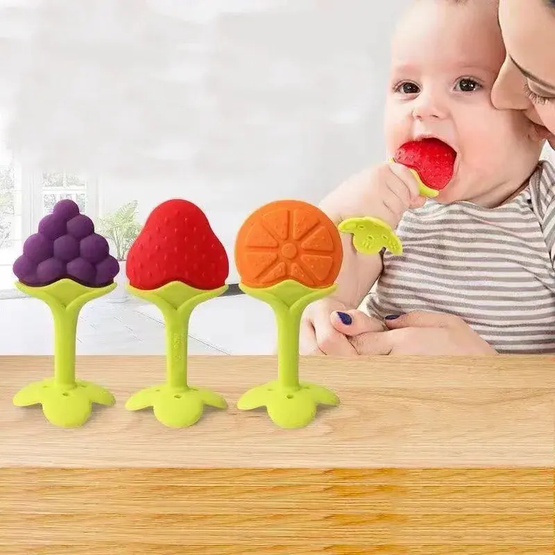 Baby Teething Stick Prevent Baby from Eating Hand Gum Toys, Fruit-Shaped Chewing Toys, Can Boil and Disinfect Baby Gum