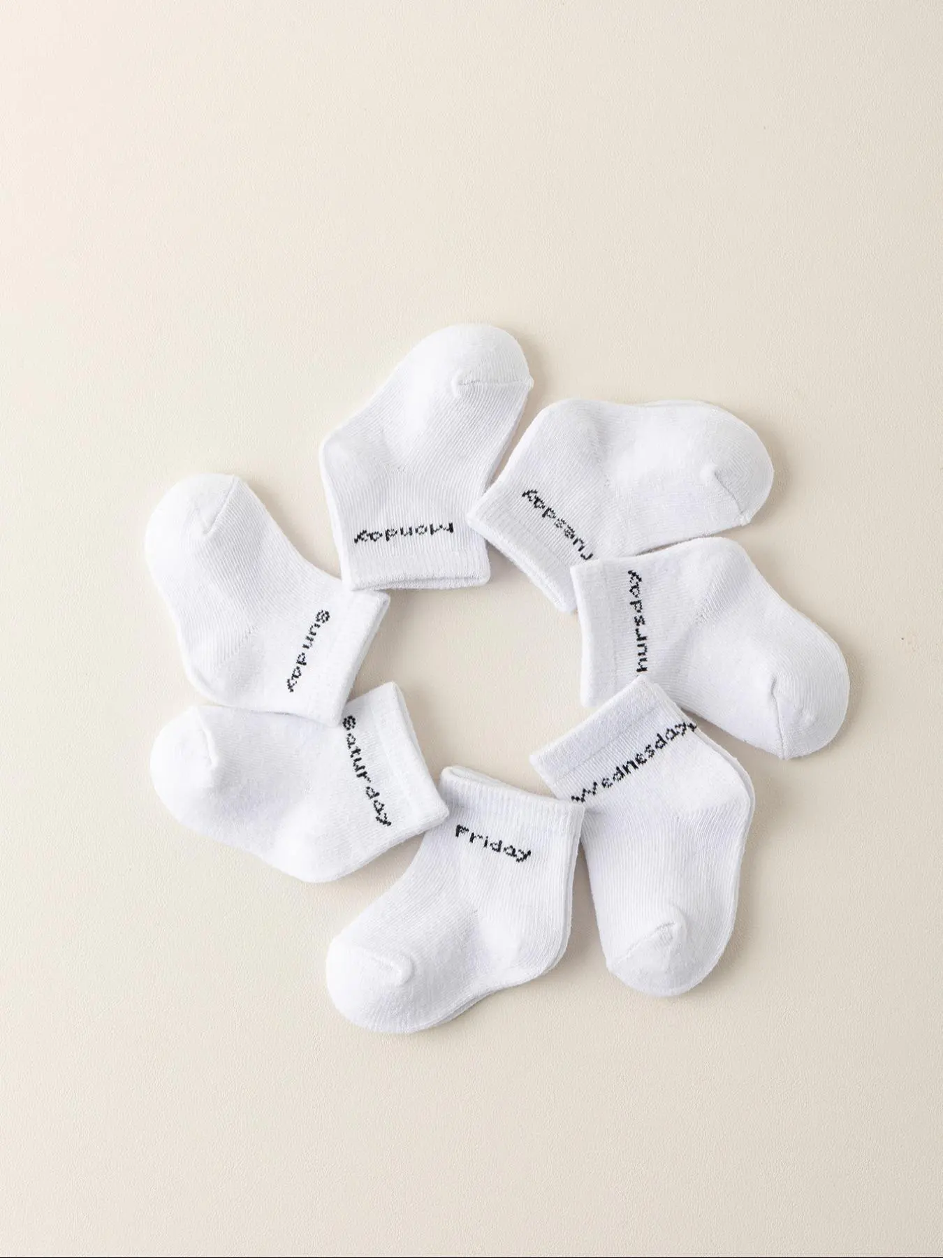 Baby's Letter Print Crew Socks, Casual Soft Comfy Breathable Socks for Daily Wear, Newborn Infant Kids Socks