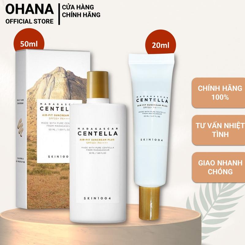 Kem Chống Nắng Dưỡng Da, Ngừa Mụn Skin1004 Madagascar Centella Air-fit Suncream Plus SPF50+ PA++++ (50ml/20ml)