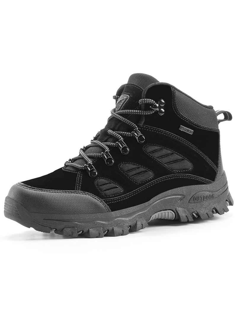 Product Introduction of Men's Colorblock Patchwork Lace Up Hiking Shoes, Casual Comfortable Breathable Non-slip Outdoor Walking Shoes, Lightweight Work Shoes for Camping & Outdoor Walking 6