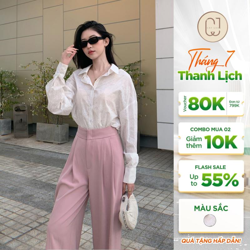 Áo Sơ Mi Dài Tay Boi Cổ Đức Cây Leo Design Họa Tiêt Nổi Phong Cách Trẻ Trung Thanh Lịch Min6923