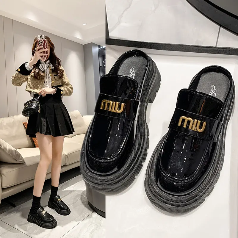 Giày Sục Đốc Khóa Ngang  Da Bóng Đế  Nâng Chiều Cao Sang Chảnh siêu bền êm ái 0