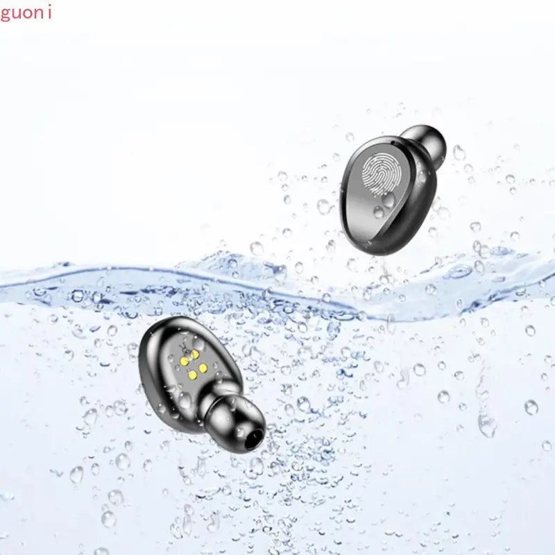 TWS-F9 Bluetooth 5.0 HiFi - Earphone Wireless Touch Control, Digital Display, Desain In-Ear, Hitam untuk HP.H 7