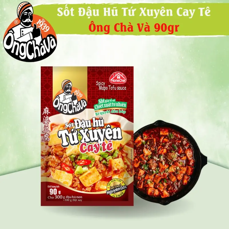 Sốt Đậu Hũ Tứ Xuyên Cay Tê Ông Chà Và 90g (Spicy Mapo Tofu Sauce) đồ dùng cần thiết 0