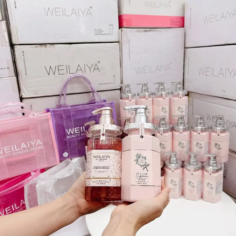 [Tặng túi tote] Sữa tắm trắng da, làm sạch da toàn thân Niacinamide Weilaiya thơm lâu phù hợp cho mọi loại da 450ml Dưỡng Body Skincare Dưỡng Da 4