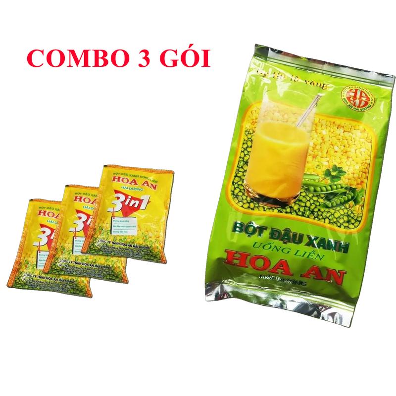  Combo 3 gói Bột đậu xanh 500gram Hoa An đặc sản Hải Dương 