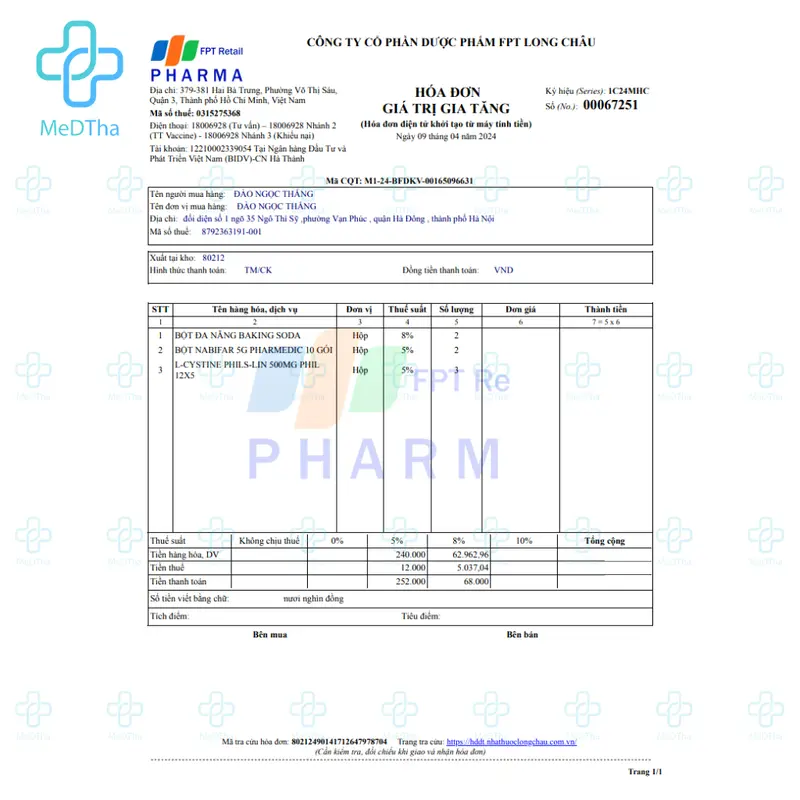 Nabifar 5g Muối Rửa Vệ Sinh - Vệ Sinh Phụ Khoa, Khử Mùi Hôi, Hôi Nách Nhà Thuốc MedTha (10 Gói x 5G) [Chính Hãng] Trà 8