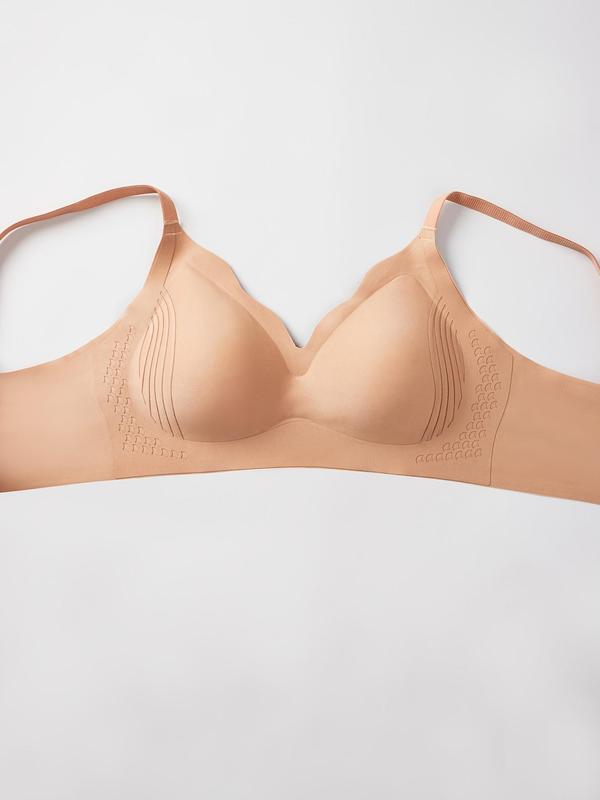 Women's Solid Color Wireless  Bra, High Stretch Soft Breathable Comfortable Seamless Adjustable Strap   Bra, Women's Lingerie for All Seasons 1