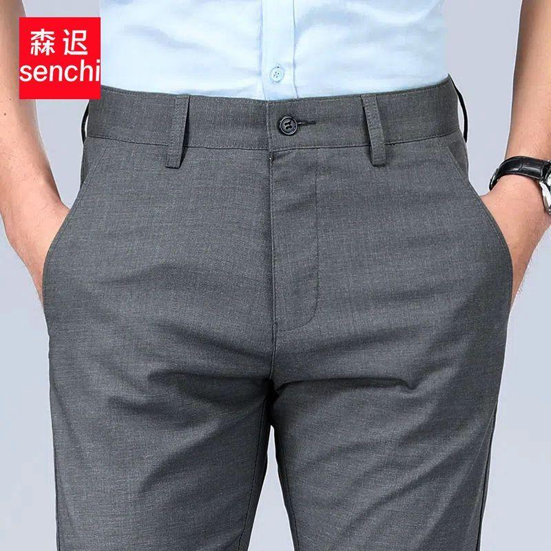 Product Introduction of Quần Nam Vải Lanh, Quần Thường Ngày Mỏng Mùa Hè, Quần Công Sở Nam Trung Niên, Thẳng Và Rộng Rãi, Không Sắt, Vải Mỏng, Thích Hợp Cho Năm 2025 1