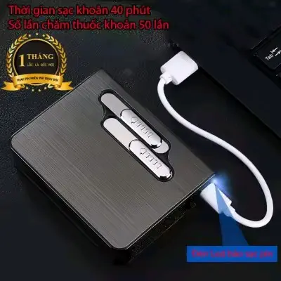 Hộp Đựng Thuốc Kiêm Quẹt Điện Plasma Sạc Pin Cao Cấp 8