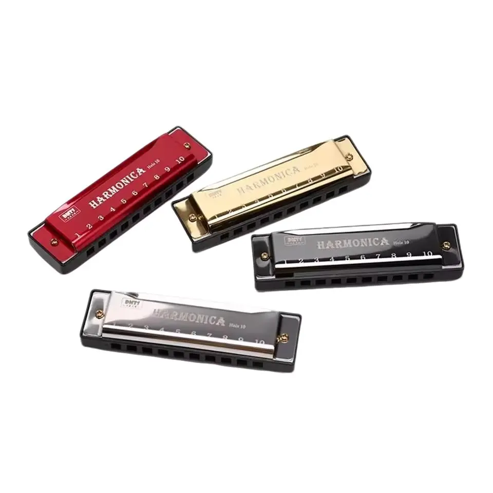 10 Holes Harmonica, 1 Count C Key Harmonica, Musical Instrument for Beginners, Musical Toys for Kids, Musical Toys for Grown Ups, Wind Instrument for Students, Musical Instrument for Home & School, Portable Harmonica