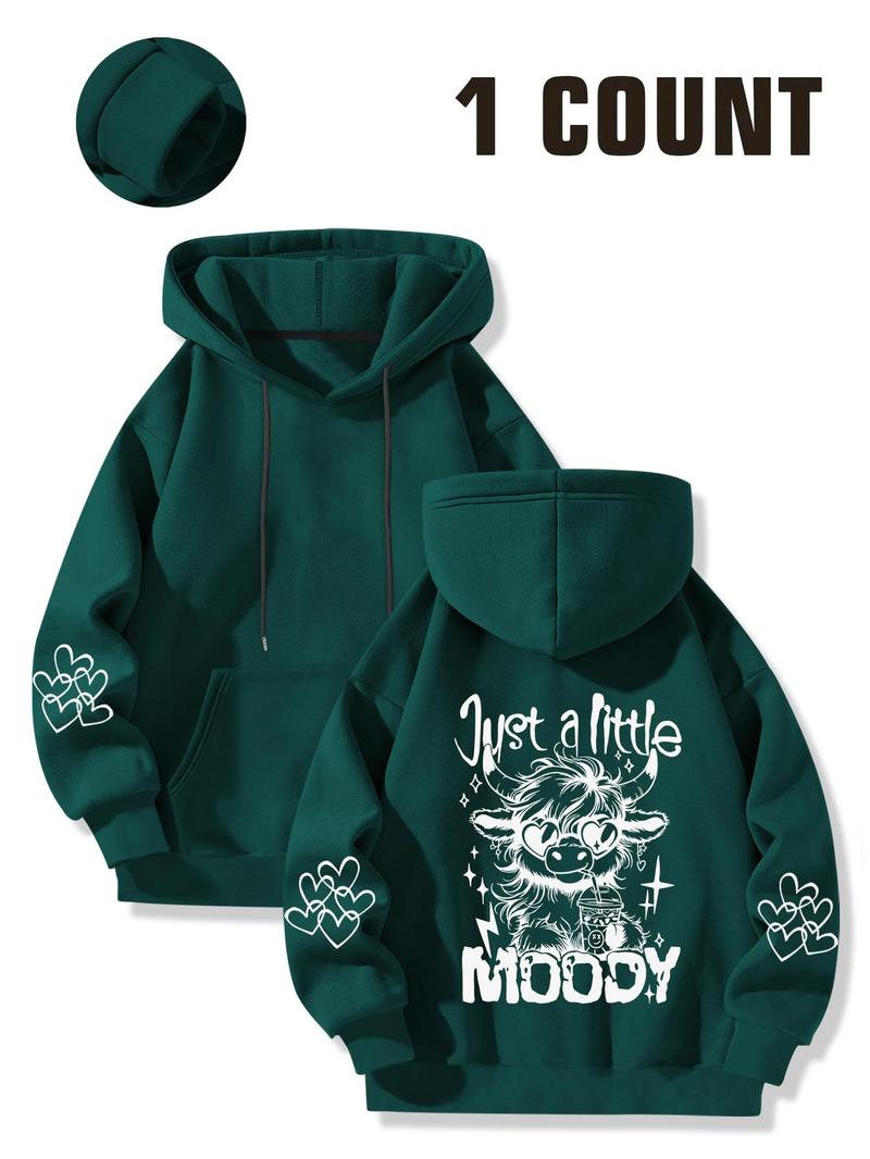 Product Introduction of Women's Cow Print Hoodie, Fashion Casual Hooded Sweatshirt for Daily Holiday Outdoor Wear, Women Clothing for Fall & Winter 1