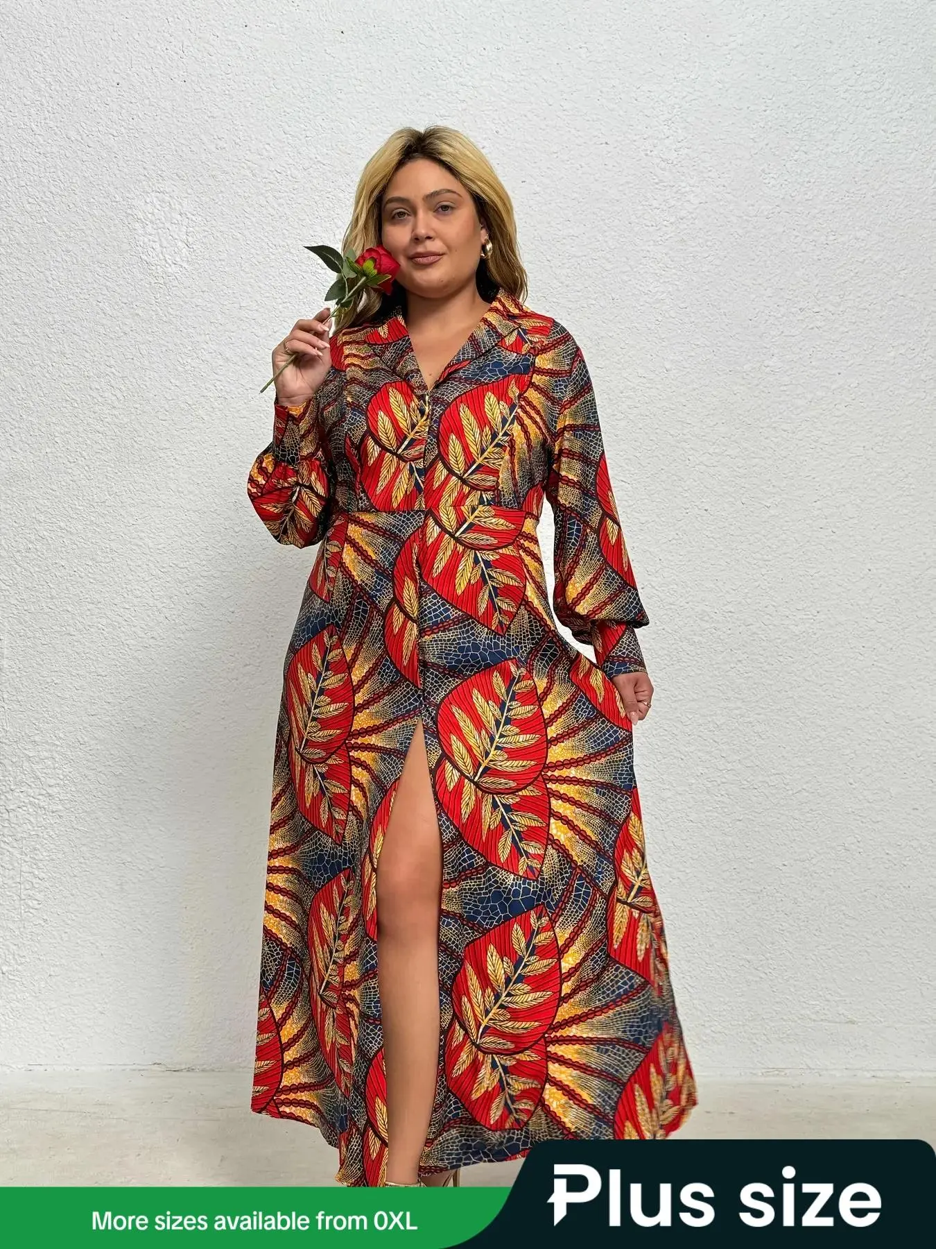 【Plus Size】Long Sleeve Dress, Elegant Fashion Casual Dress for Daily Outdoor Wear, Women Plus Clothing for All Seasons, Womenswear