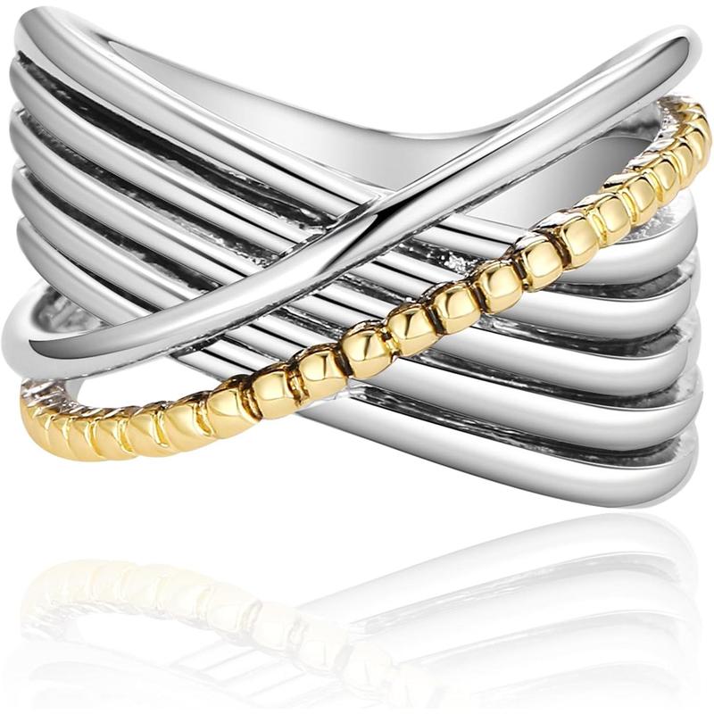 Rainbow Color Spin Spiral Ring 14k Gold-plated Sterling Silver Rainbow Color Spin Spiral Ring 14k Gold-plated Sterling Silver
