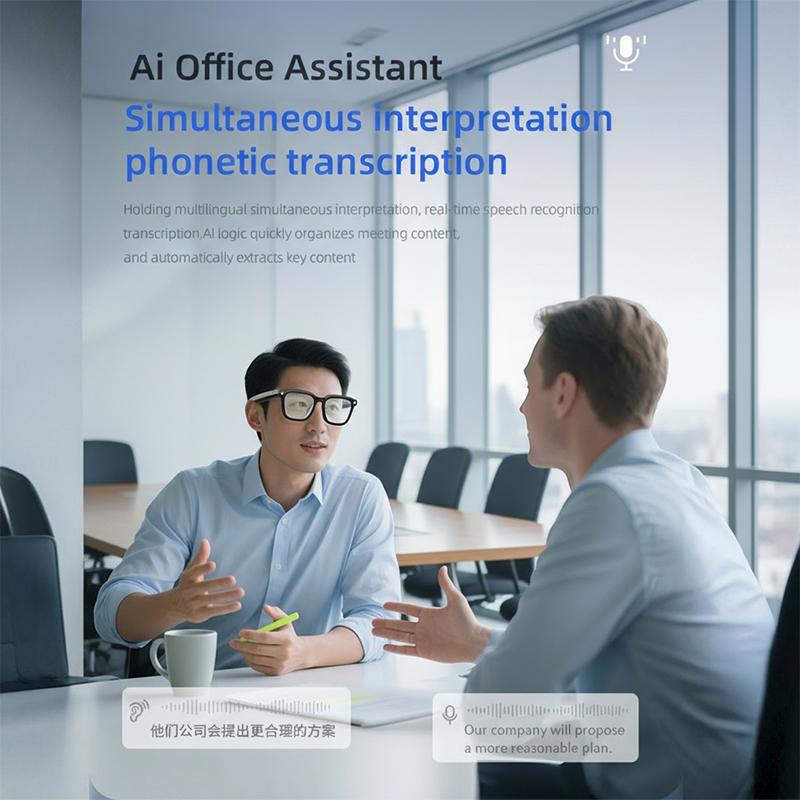 AI Glasses With Camera Bluetooth Glasses Noise Cancelling 800W HD Camera Smart Touch Musiccall Meeting Translation Multifunction - Image 2