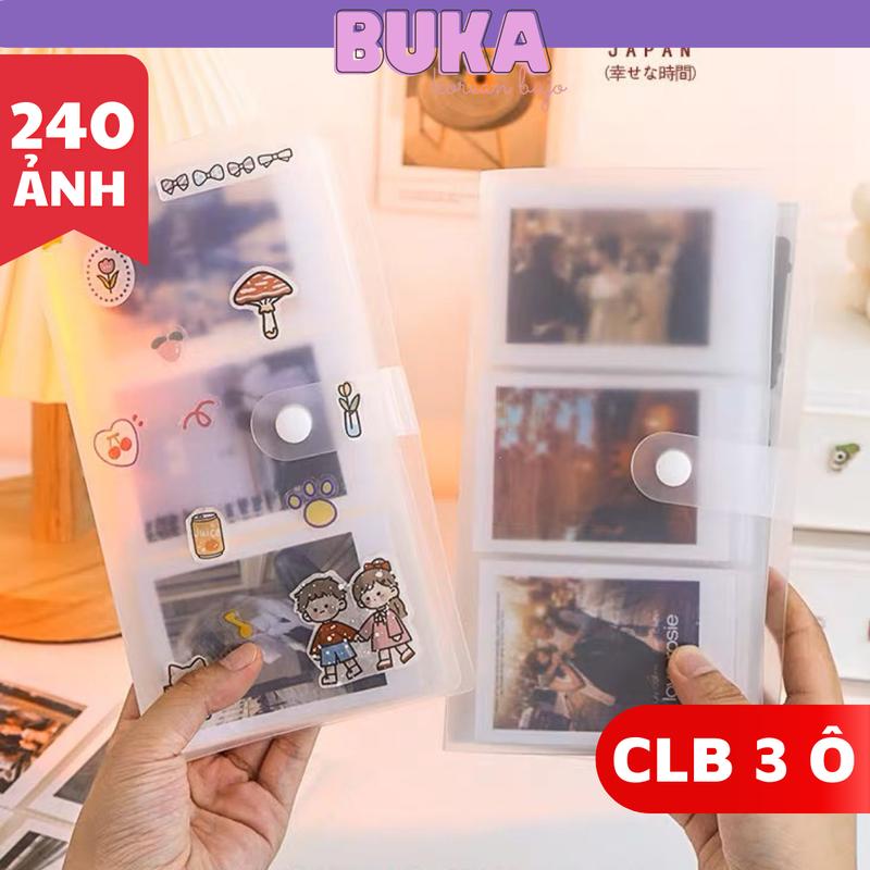 Collect book 240 ô đựng ảnh lomo card Buka album ảnh trong suốt cúc bấm sổ lưu trữ Decor