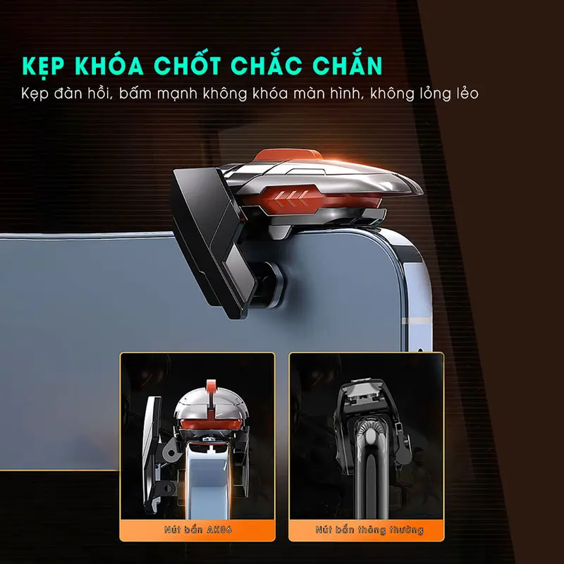 Tay cầm chơi game điện thoại MEMO AK06 gaming nút auto tap 4 chế độ hỗ trợ ghìm tâm chơi game thao tác 6 ngón pubg ff fps dễ dàng Chơi Điện Tử 8