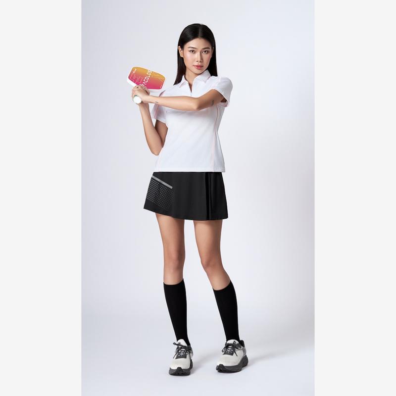 DELTA Áo Polo Thể Thao Nữ Pickleball Tennis Cầu lông Cổ Khóa Kéo Vải Co Giãn Thoáng Khí PO056W1 7