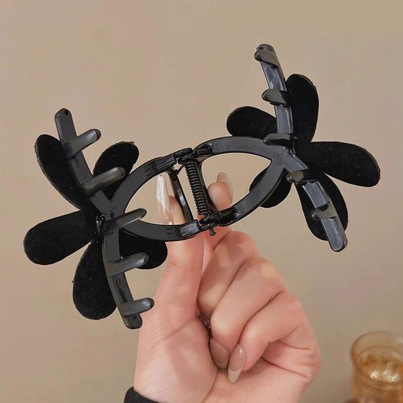 Product Introduction of Light Luxury Simple And Elegant Sparkling Flower Clip Female Bun Hair Clip Back Of Head Hair Clip Bright Flash Flower Shark Clip Versatile Exquisite Headdress 19