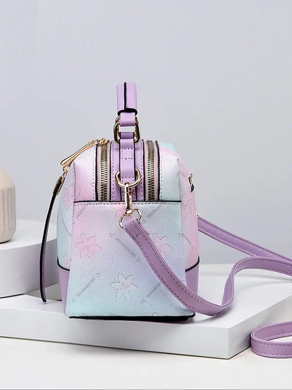 Women's Fashionable Floral Pattern Handbag & Crossbody Bag & Wallet, Casual Versatile PU Leather Shoulder Bag Set, Trendy All-match Bag Set for Daily Use 6