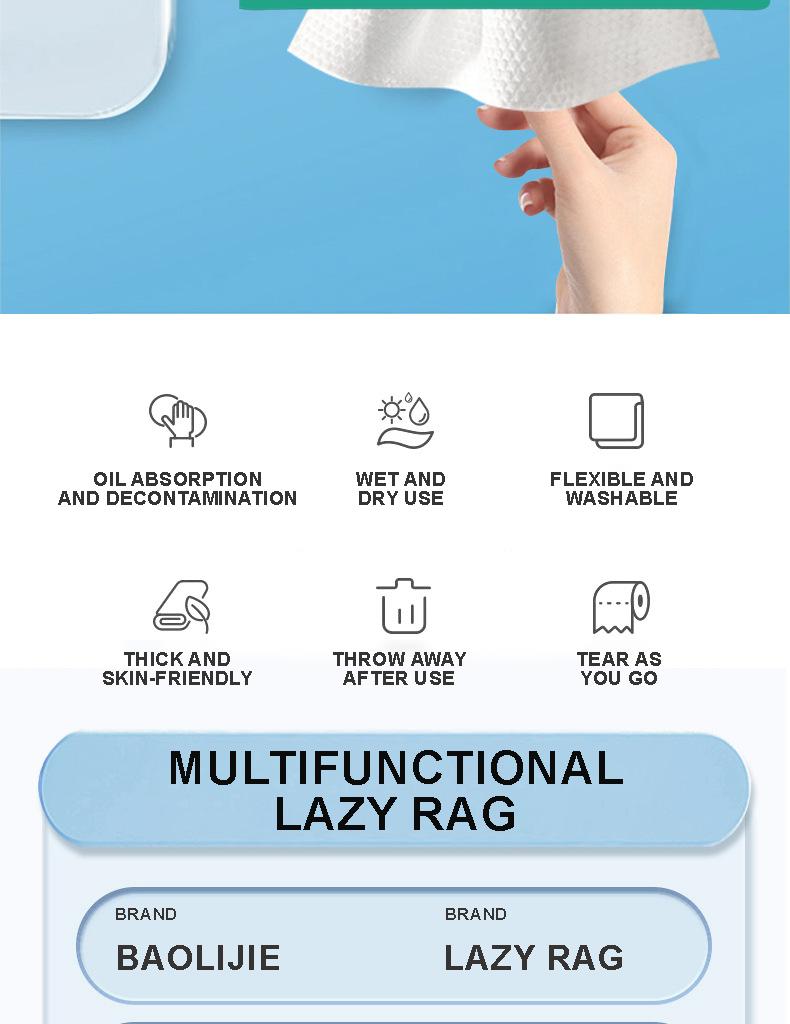 Product Introduction of 100pcs Suspended Kitchen Rags Paper Lazy People's Rags Disposable Rags Dishcloths Microfiber Towel 6