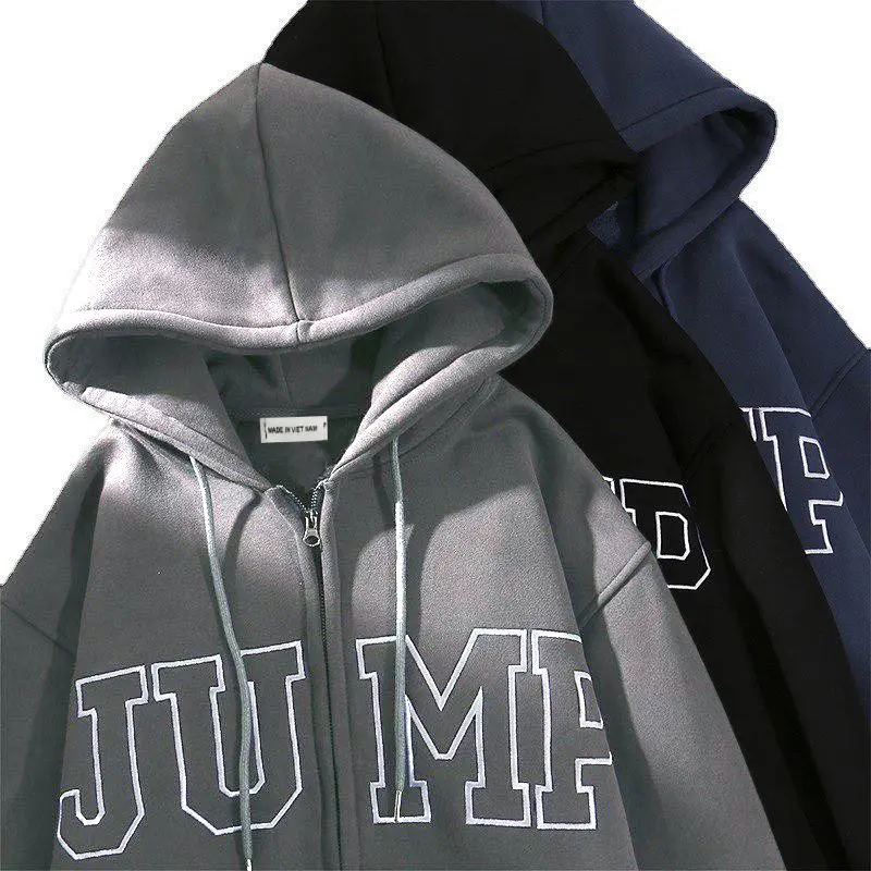 Áo Hoodie nỉ In Chữ JUMP Form Rộng Unisex Nam Nữ - Áo Khoác Nỉ Ngoại Mũ 2 Lớp Chất Mịn Tay Bồng Unisex . Chất đẹp Gía Xưởng Black Casual Black Casual