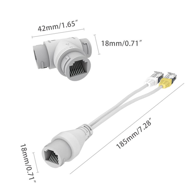 Three-way RJ45 Connector POE Splitter For Camera Router Wrieless Security Camera 4
